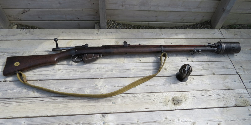 Rifle with Discharger Club & Mills Bomb