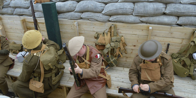 Reenactment at Elliston Trench